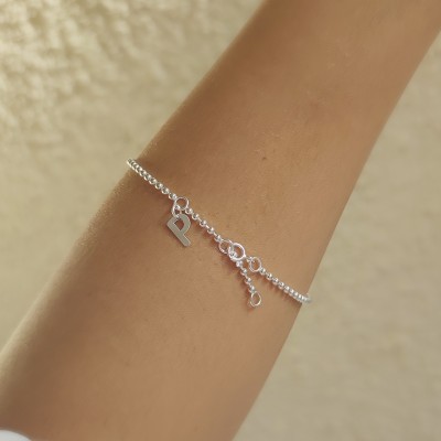 Gold-plated sterling silver 925 bracelet with beads 2mm