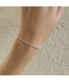 Gold-plated sterling silver 925 bracelet with beads 2mm