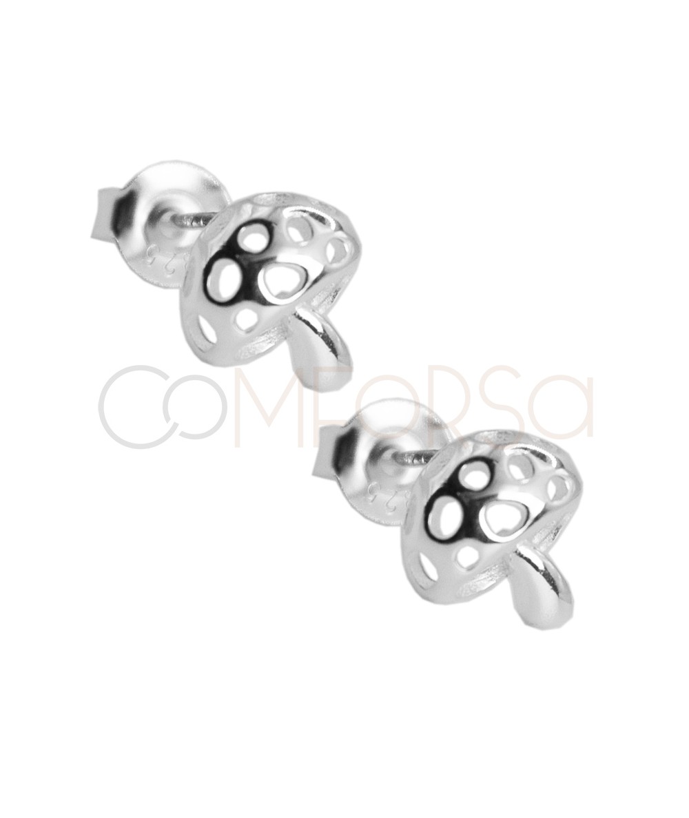 Buy Nature online : Sterling silver 925 cut-out mushroom earrings 8