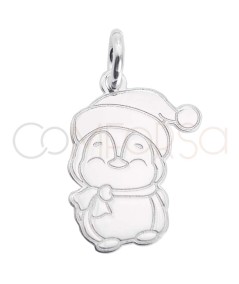Sterling silver 925 penguin with hat pendant 10 x 15mm
