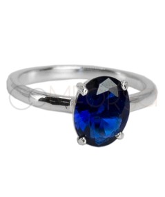 Anillo con crystal Blue sapphire Plata 925