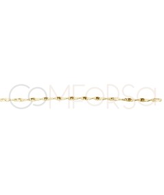 Gold-plated sterling silver 925 hammered twist chain