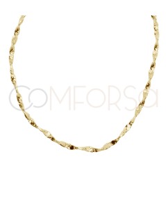 Gold-plated sterling silver 925 hammered twist chain