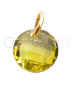 Gold-plated sterling silver 925 Citrine floating zirconia pendant 6mm
