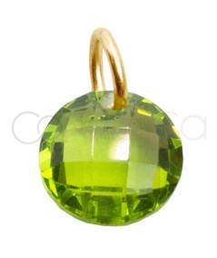 Colgante circonita flotante Peridoto 6mm Plata 925 chapada