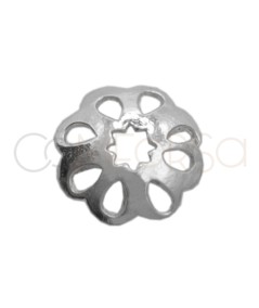 Sterling silver 925ml Cap with 8 petals 8mm