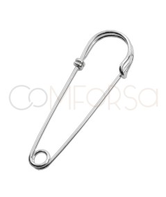 Sterling silver 925 Safety pin without jumpring 41 x 19 mm