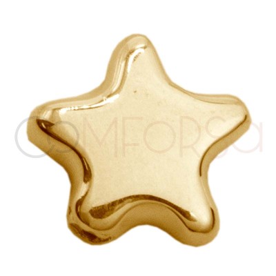 Entrepieza pasada estrella 8.8 x 8.5 mm plata 925 chapada en oro