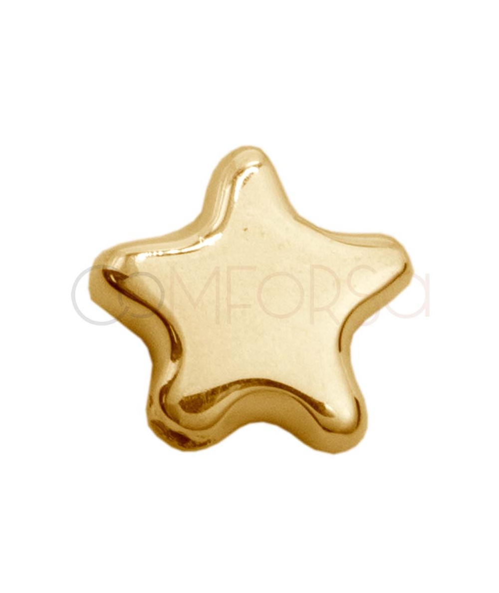 Entrepieza pasada estrella 8.8 x 8.5 mm plata 925 chapada en oro
