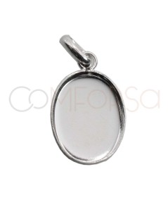 dije cazoleta ovalda 8 x 12 mm plata 925