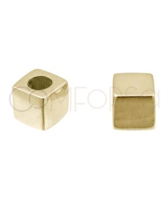 Engraving + Gold-plated sterling silver 925 cube spacer 5mm (2.5)