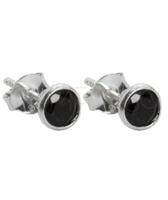 Sterling silver 925 Black Spinel stone earrings 4mm