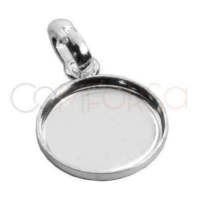 Sterling silver 925 bezel cup pendant 15mm