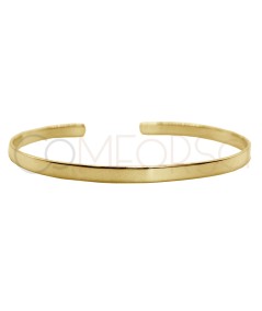 Grabación + Pulsera plana plata 925 chapada en oro