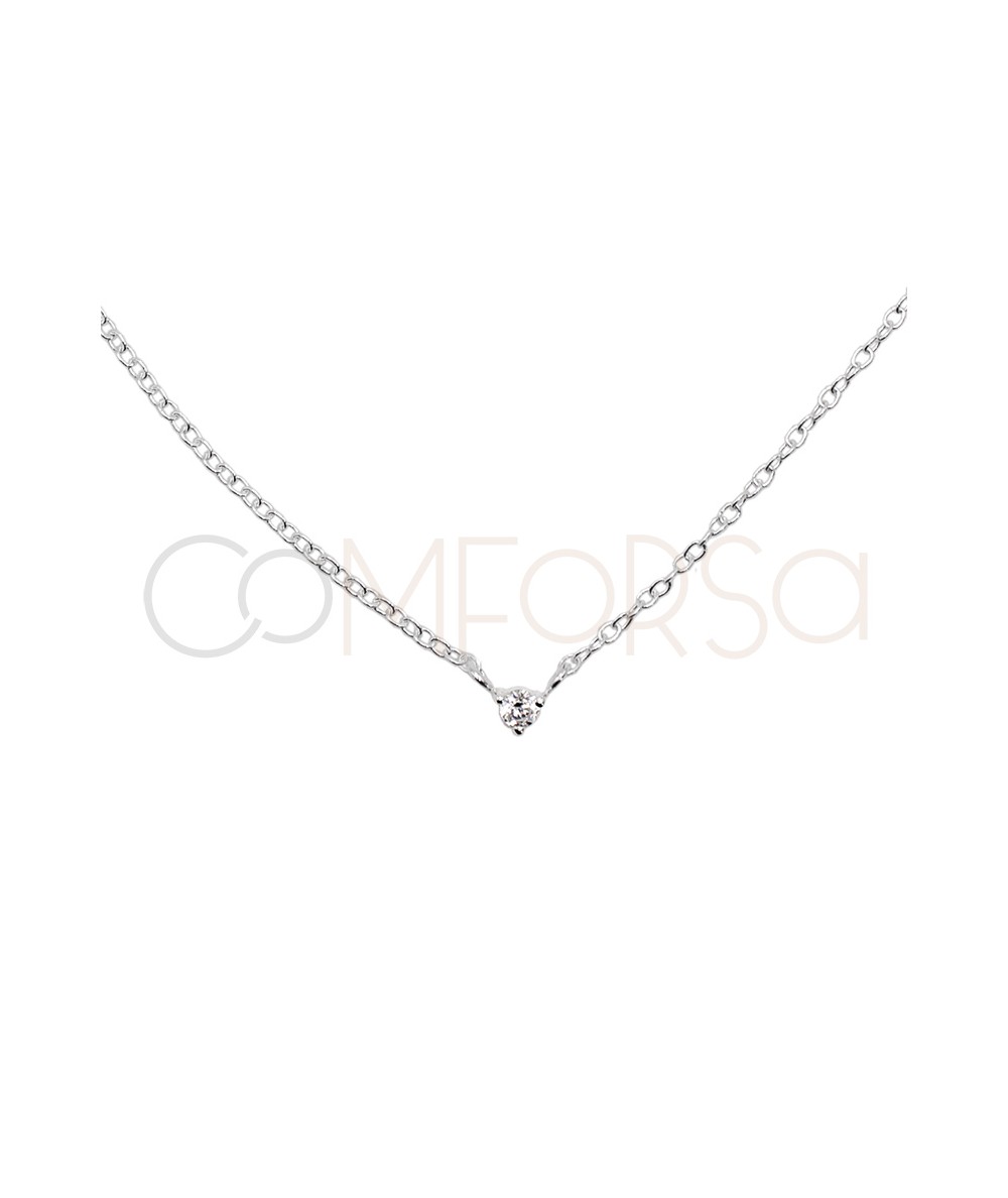 Gargantilla con entrepieza circonita crystal Plata 925