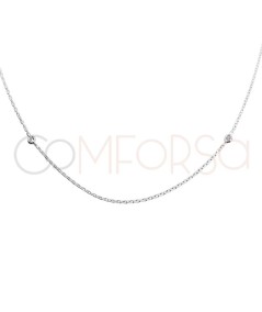 Gold-plated sterling silver 925 stoned cable chain with two zirconias