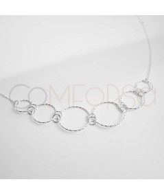 Sterling silver 925 choker with degraded diamond circles