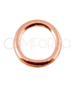 Soldered Rose Gold-plated silver jump ring 6,5 mm ext (0.8)