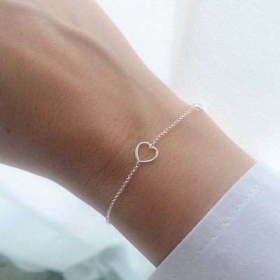 Pulsera con corazón y circonita Plata 925