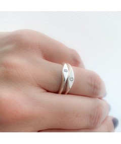 Engraving + Sterling silver 925 ring with plain plate