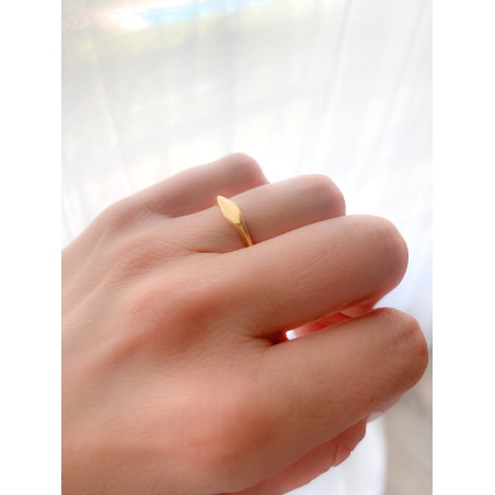 Engraving + Gold-plated sterling silver 925 ring with plain plate