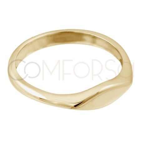 Engraving + Gold-plated sterling silver 925 ring with plain plate