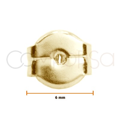 Gold-plated sterling silver 925 reinforced ear nut 6mm