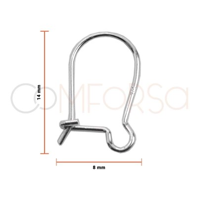 Sterling silver 925 kidney earring hook 11 x 22 mm