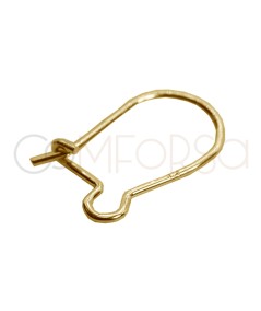 Sterling silver 925 gold-plated kidney earring hook 8x14mm