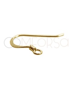 Sterling Silver 925 Gold Plated Flat Earhooks 10 x 19 mm