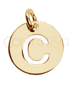 Sterling silver 925 cut-out letter C pendant 12mm
