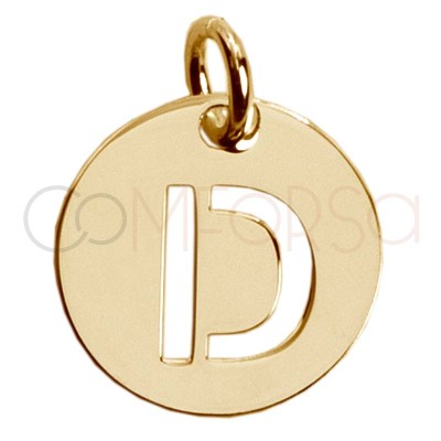 Sterling silver 925 cut-out letter D pendant 12mm