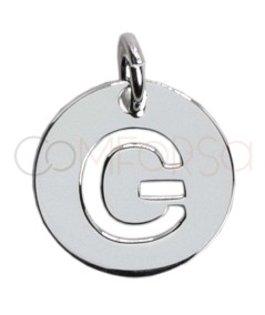 Sterling silver 925 cut-out letter G pendant 12mm