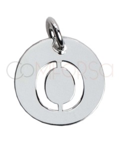 Sterling silver 925 cut-out letter O pendant 12mm