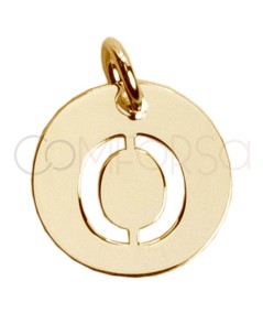 Gold-plated sterling silver 925 cut-out letter O pendant 12mm
