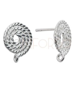 Sterling silver 925 curly spiral earrings with jump ring 13mm