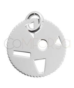 Sterling silver 925 gear pendant 13mm