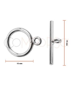Sterling Silver 925 Toggle Clasp Ring 15 mm Bar 23 mm