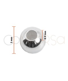 bolita lisa 2 mm (0.9) plata baño de oro rosa