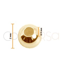 Bola lisa 2 mm (0.9) plata chapada oro rosa