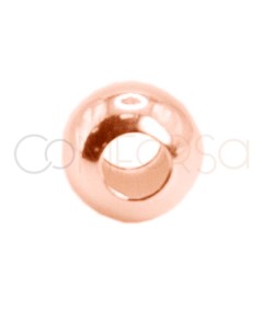 bolita lisa 2,5 mm (1,2) plata baño de oro rosa