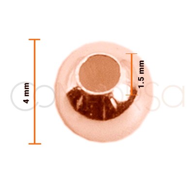 Bola lisa 2,5 mm (1,2) plata chapada oro rosa