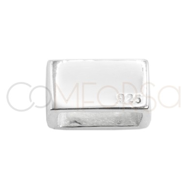 Grabación + Entrepieza cubo rectangular 10 x 6mm Plata 925