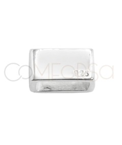 Grabación + Entrepieza cubo rectangular 10 x 6mm Plata 925