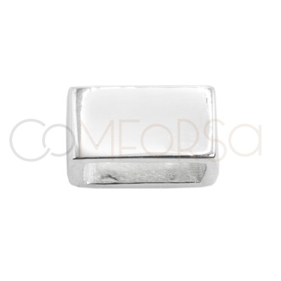 Grabación + Entrepieza cubo rectangular 10 x 6mm Plata 925