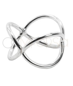 Sterling silver 925 infinity ring with 2 crossed threads