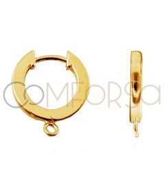 Gold-plated sterling silver 925 hoop earring with jump ring 11mm