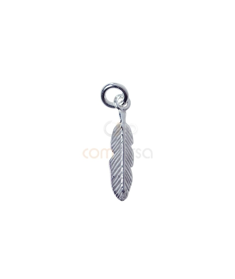 Colgante pluma 4 x 15 mm plata 925