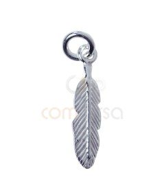 Colgante pluma 4 x 15 mm plata 925