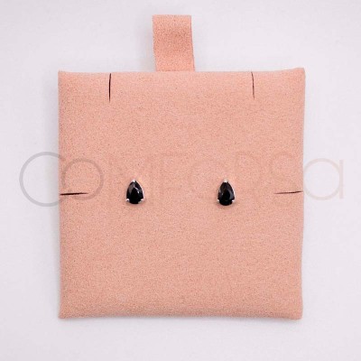 Estuche de terciopelo rosa para almacenamiento de joyas